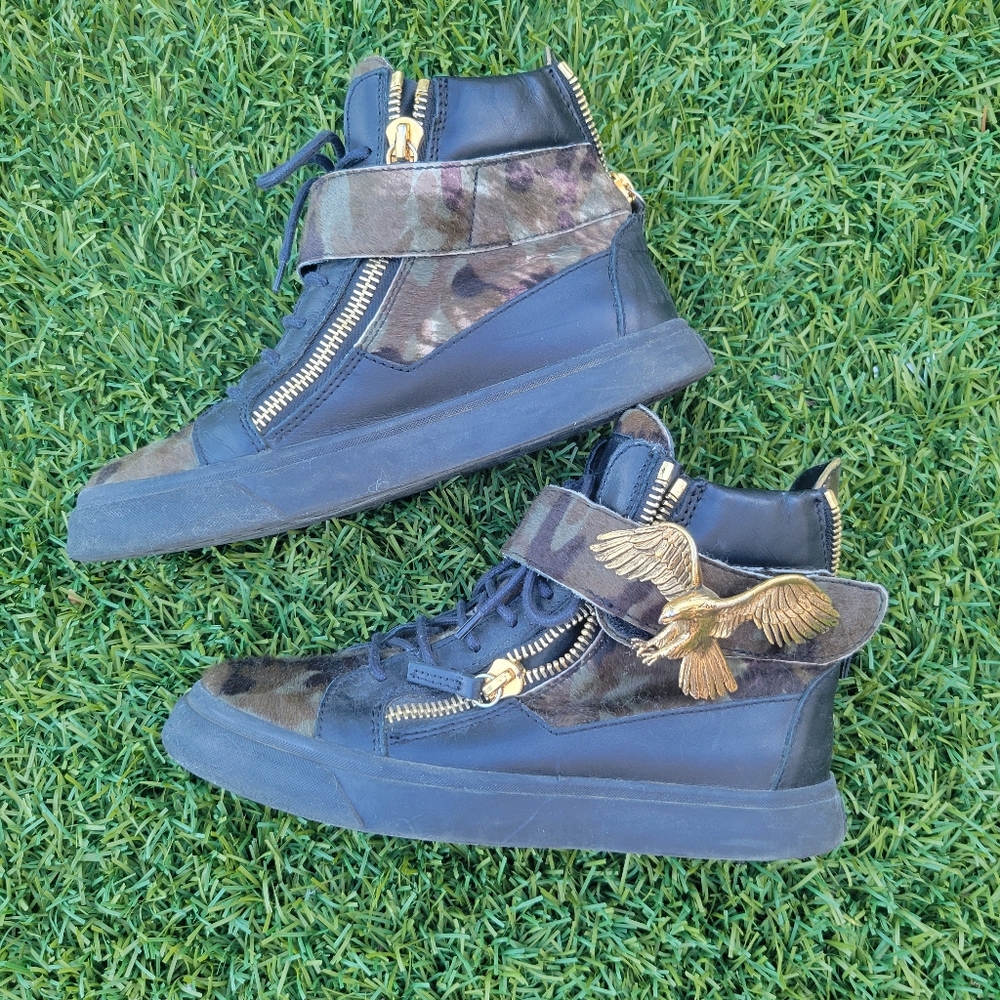 Giuseppe Zanotti camo eagle high top sneakers